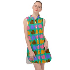 Slugs Sleeveless Shirt Dress by GardenOfOphir