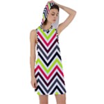 Chevron Racer Back Hoodie Dress
