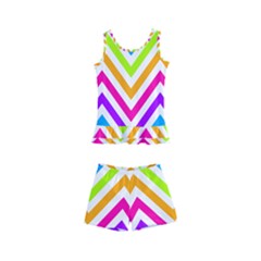 Bright Chevron Kids  Boyleg Swimsuit by GardenOfOphir