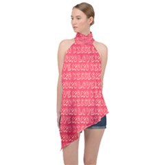 Pattern 317 Halter Asymmetric Satin Top