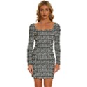 Pattern 321 Long Sleeve Square Neck Bodycon Velvet Dress View1