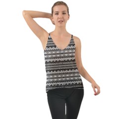 Tribal Zentangle Line Pattern Chiffon Cami by Semog4