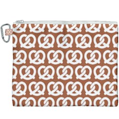 Brown Pretzel Illustrations Pattern Canvas Cosmetic Bag (xxxl) by GardenOfOphir