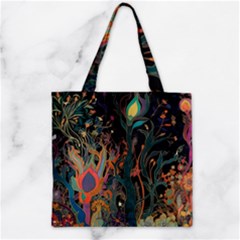 Ai Generated Trees Forest Mystical Forest Nature Zipper Grocery Tote Bag by Ravend