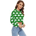 Cute Whale Illustration Pattern Women s Lightweight Cropped Hoodie View3