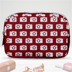Modern Chic Vector Camera Illustration Pattern Make Up Pouch (small) by GardenOfOphir