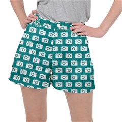 Modern Chic Vector Camera Illustration Pattern Women s Ripstop Shorts by GardenOfOphir