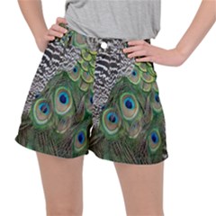 Peacock Bird Feather Colourful Women s Ripstop Shorts