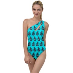 Ladybug Vector Geometric Tile Pattern To One Side Swimsuit by GardenOfOphir