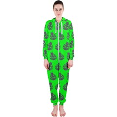 Ladybug Vector Geometric Tile Pattern Hooded Jumpsuit (ladies) by GardenOfOphir