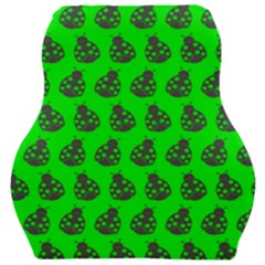 Ladybug Vector Geometric Tile Pattern Car Seat Velour Cushion  by GardenOfOphir