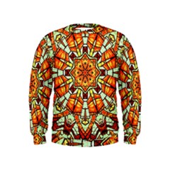 Kaleidoscope Floral Pattern Rosette Kids  Sweatshirt by Jancukart