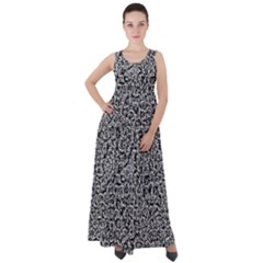 Abstract-0025 Empire Waist Velour Maxi Dress