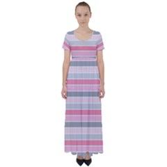Background-01 High Waist Short Sleeve Maxi Dress