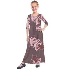 Feather Kids  Quarter Sleeve Maxi Dress by nateshop