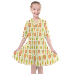 Spatula Spoon Pattern Kids  All Frills Chiffon Dress by GardenOfOphir
