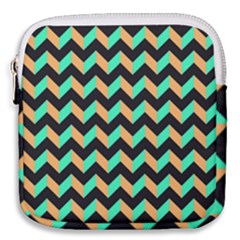 Modern Retro Chevron Patchwork Pattern Mini Square Pouch by GardenOfOphir