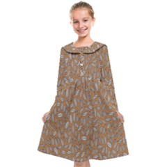 Leaves-013 Kids  Midi Sailor Dress
