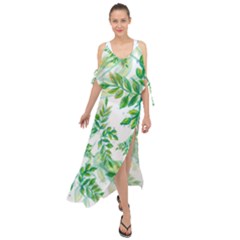 Leaves-37 Maxi Chiffon Cover Up Dress