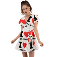 I Love Zachary Flutter Sleeve Wrap Dress by ilovewhateva