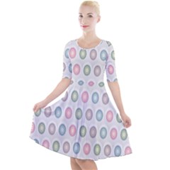 Seamless-pattern-108 Quarter Sleeve A-line Dress