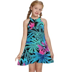 Sheets-34 Kids  Halter Collar Waist Tie Chiffon Dress