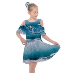 Waves Kids  Shoulder Cutout Chiffon Dress