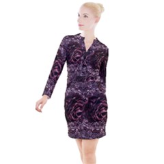 Rose Mandala Button Long Sleeve Dress by MRNStudios