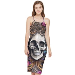Skull Bones Bodycon Cross Back Summer Dress by GardenOfOphir
