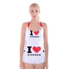 I Love Stephen Boyleg Halter Swimsuit  by ilovewhateva