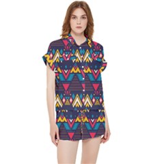 Pattern Colorful Aztec Chiffon Lounge Set
