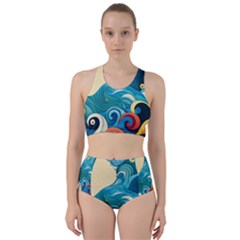 Waves Ocean Sea Abstract Whimsical (2) Racer Back Bikini Set