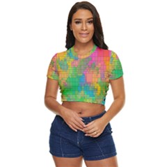 Pixel-79 Side Button Cropped Tee