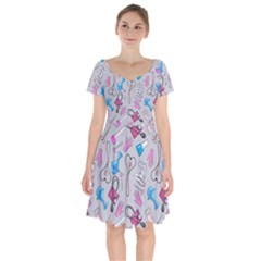 Medicine Short Sleeve Bardot Dress by SychEva