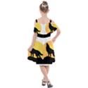 Wolf Wild Animal Night Moon Kids  Cut Out Shoulders Chiffon Dress View2