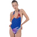 Koi Fish Carp Water Nature Animal Backless Halter One Piece Swimsuit View1