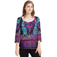 Gamer Life Chiffon Quarter Sleeve Blouse