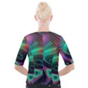Circle Art 3d Artwork Graphics Vortex Colorful Digital Art Cropped Button Cardigan View2