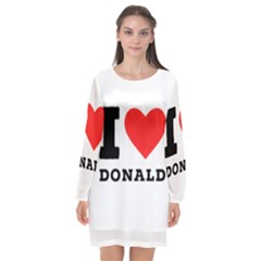 I Love Donald Long Sleeve Chiffon Shift Dress  by ilovewhateva