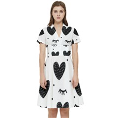 Hearts-57 Short Sleeve Waist Detail Dress