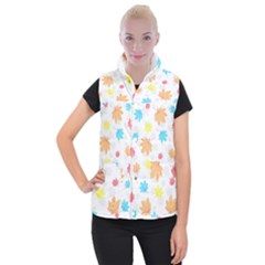 Leaves-141 Women s Button Up Vest