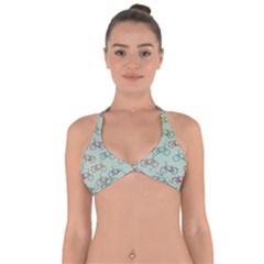 Bicycle Bikes Pattern Ride Wheel Cycle Icon Halter Neck Bikini Top by Jancukart