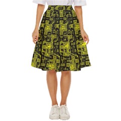 Background Graphic Beautiful Wallpaper Yellow Classic Short Skirt
