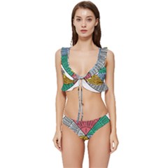 Wheel Of Emotions Feeling Emotion Thought Language Critical Thinking Low Cut Ruffle Edge Bikini Set by Semog4