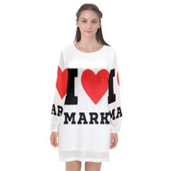 I Love Mark Long Sleeve Chiffon Shift Dress  by ilovewhateva