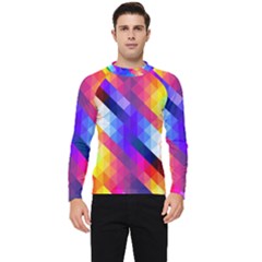 Abstract Background Colorful Pattern Men s Long Sleeve Rash Guard