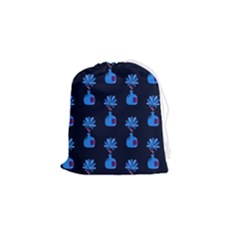 Flower Vase Pattern Drawstring Pouch (small) by Ravend