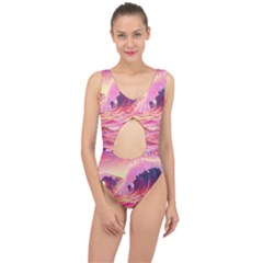 Wave Waves Ocean Sea Center Cut Out Swimsuit