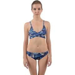 Boat Ship Background Pattern Wrap Around Bikini Set