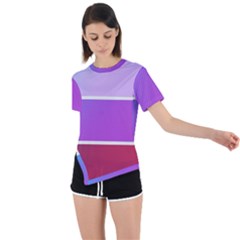 Pattern-banner-set-dot-abstract Asymmetrical Short Sleeve Sports Tee by Semog4